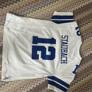Nike Roger Staubach Cowboys White and Blue Youth Jersey